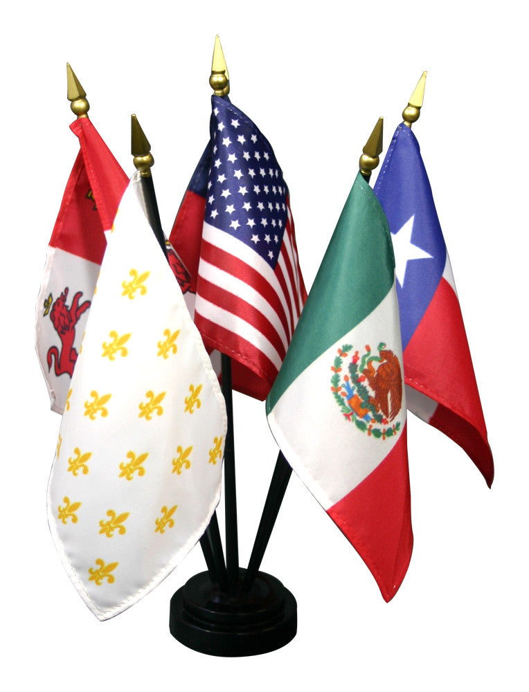 Texas Miniature Historical Set (Six Flags of Texas) - ColorFastFlags | All the flags you'll ever need!