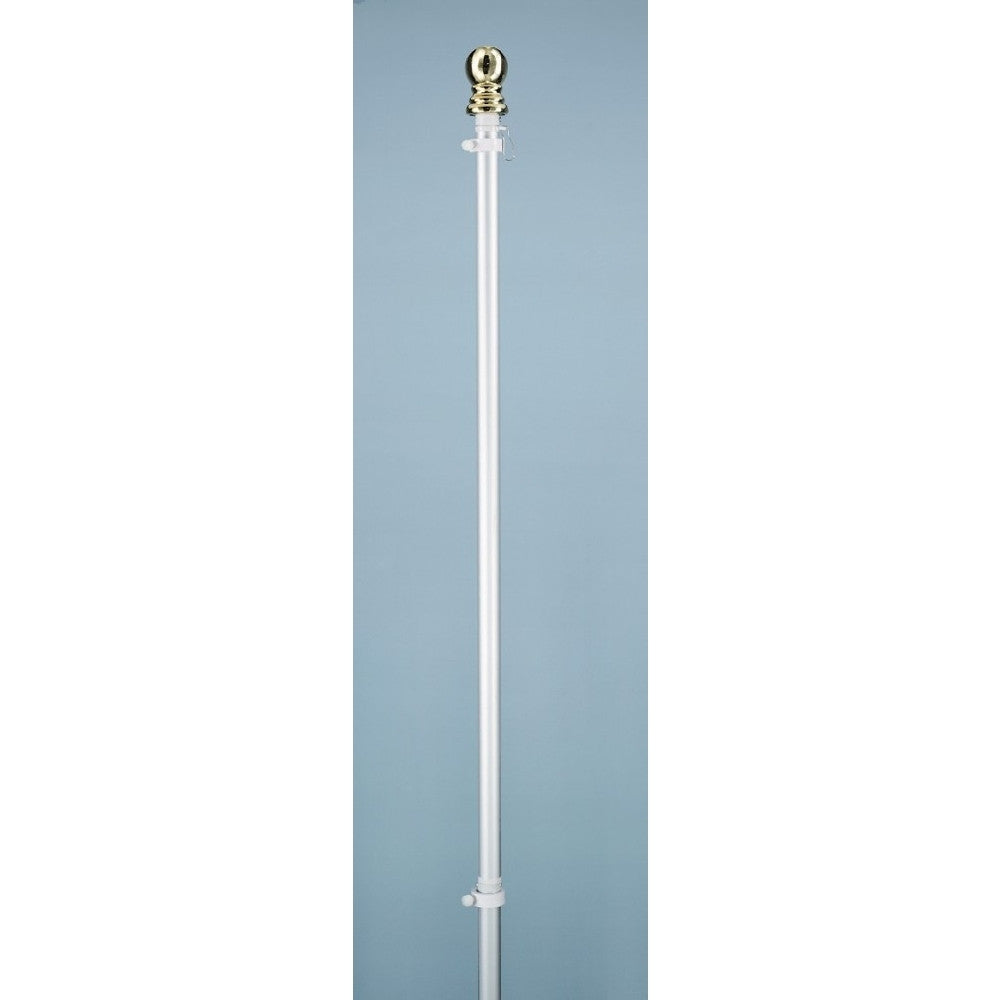 White Spinning Flagpole with Ball - ColorFastFlags | All the flags you'll ever need!