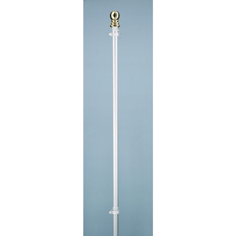 White Spinning Flagpole with Ball - ColorFastFlags | All the flags you'll ever need!