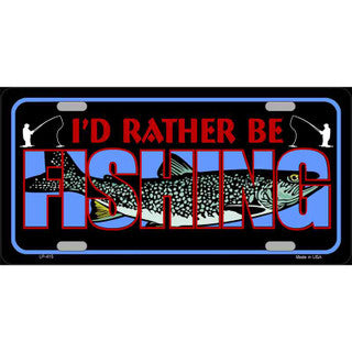 I'd Rather Be Fishing License Plate