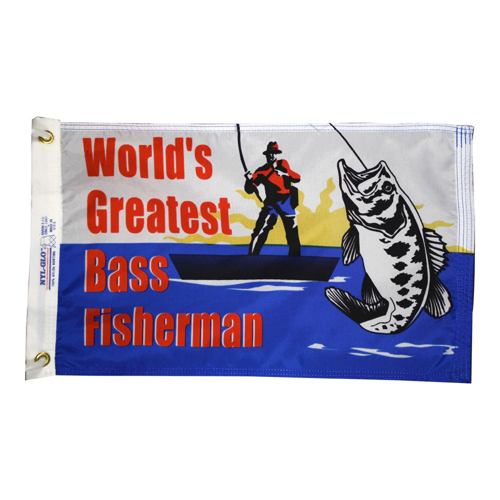 World's Greatest Bass Fisherman Flag - ColorFastFlags | All the flags you'll ever need! 
