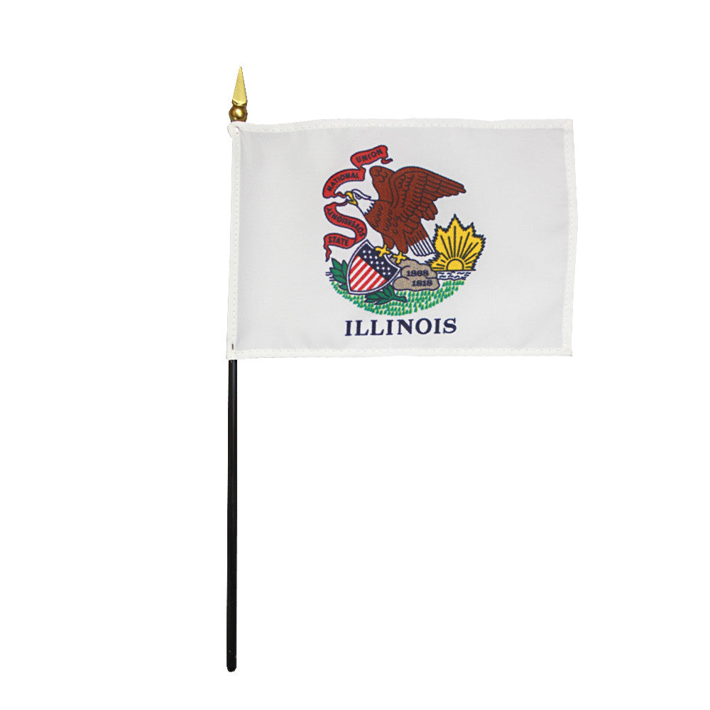 Miniature Flag - Illinois - ColorFastFlags | All the flags you'll ever need! 
