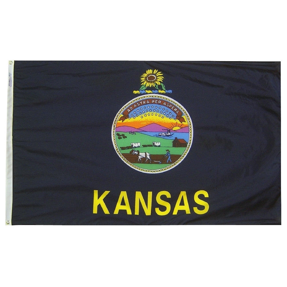 Kansas Courtesy Flag 12" x 18" - ColorFastFlags | All the flags you'll ever need! 
