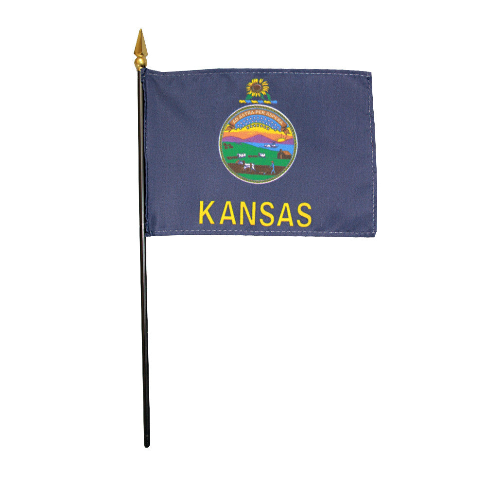 Miniature Flag - Kansas - ColorFastFlags | All the flags you'll ever need! 
