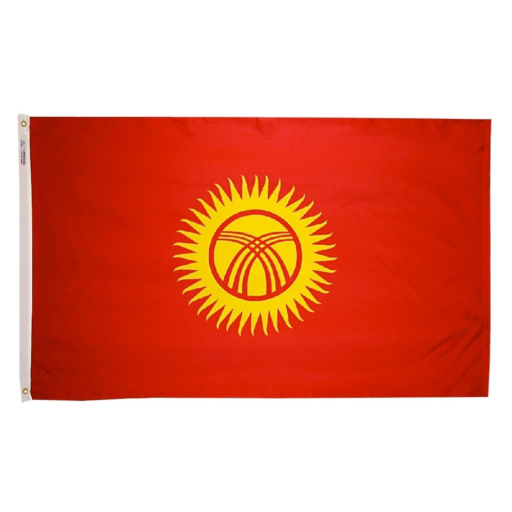 Kyrgyzstan Flag - ColorFastFlags | All the flags you'll ever need! 
