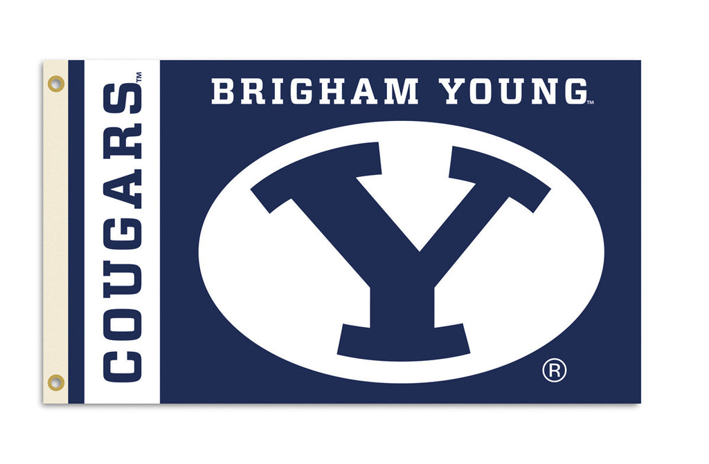 Officially Licensed Brigham Young Cougars 3' x 5' Flags - ColorFastFlags | All the flags you'll ever need! 
