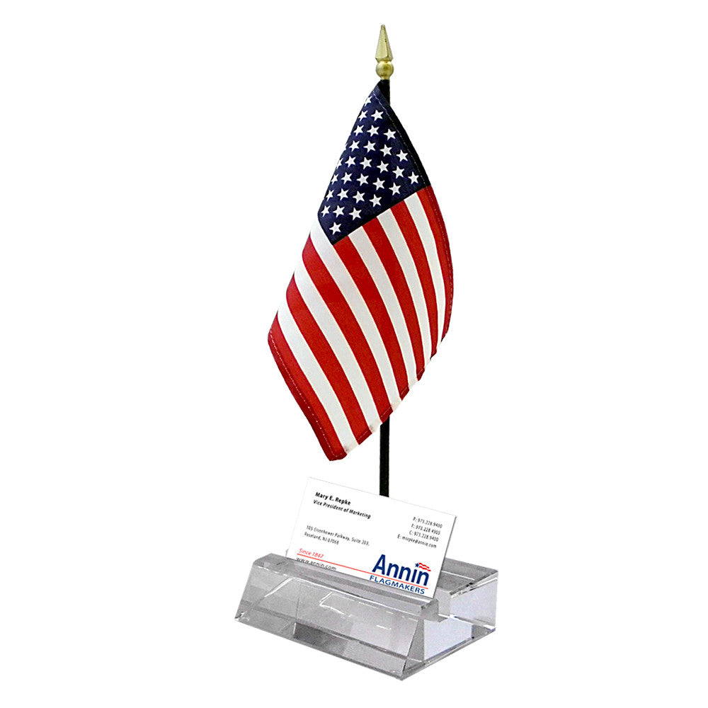 Flag Holding Crystal Business Card Holder - ColorFastFlags | All the flags you'll ever need! 
