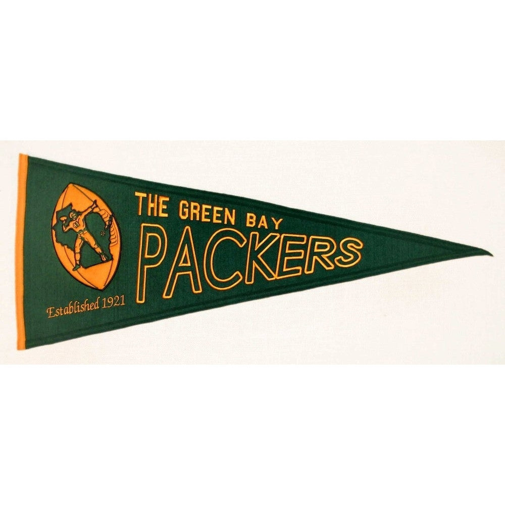 Green Bay Packers Felt Pennant 13" x 32" - ColorFastFlags | All the flags you'll ever need! 
