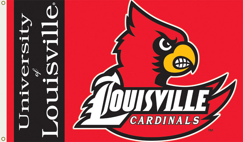 Officially Licensed Louisville Cardinals 3' x 5' Flags - ColorFastFlags | All the flags you'll ever need! 
