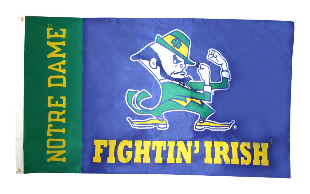 Officially Licensed Notre Dame Fighting Irish Flag 3' x 5' - ColorFastFlags | All the flags you'll ever need! 
